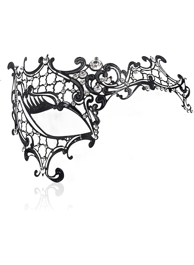 The Bros Masquerade Mask for Women, Shiny Laser Cut Metal Rhinestone Mask, Party Evening Prom Ball Mask, Festival Deecorations Venetian Masks for Womens  - Image 1