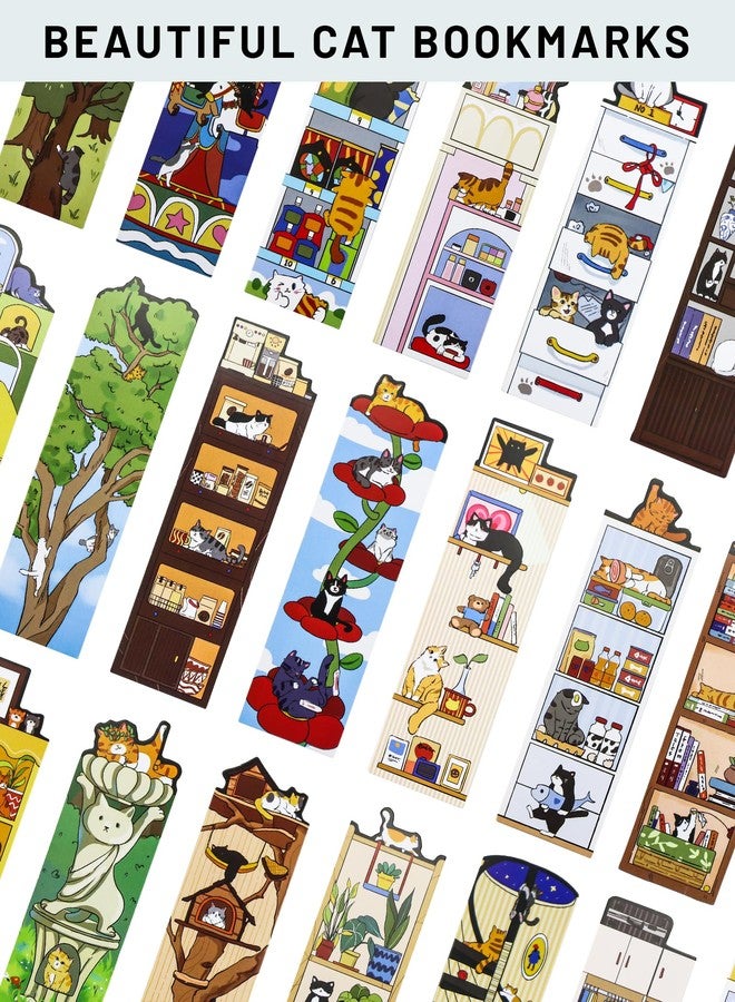 GAUENEEN 30 Pcs Paper Bookmarks, Cute Cat Theme Bookmarks Bulk for Women Men, Unique Bookmark Set for Adult Kids, Fun Book Lovers Gifts - Image 4