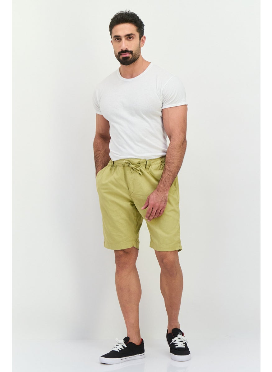 Gazzarrini Men Regular Fit Plain Chino Shorts, Khaki  - Image 4