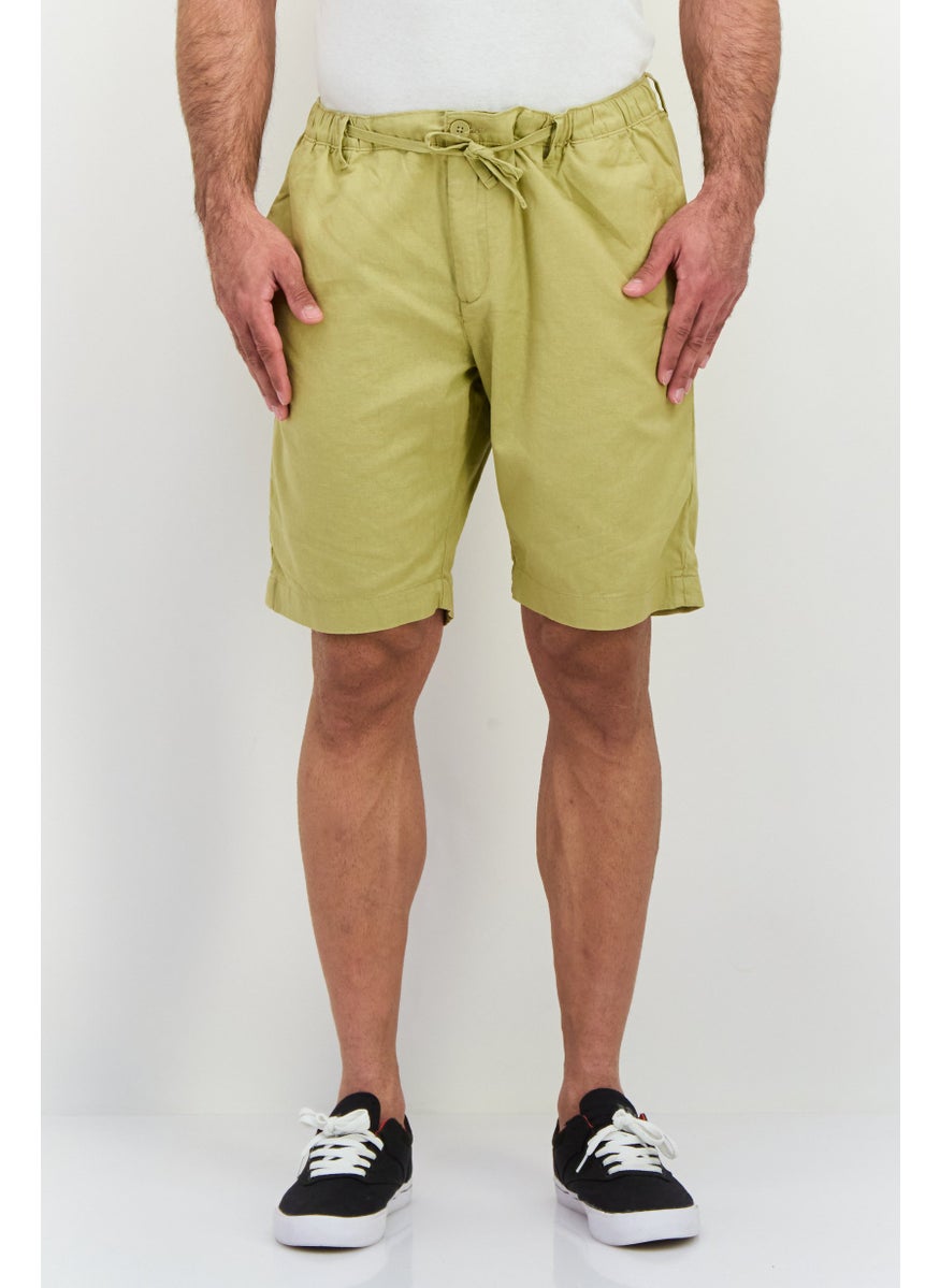 Gazzarrini Men Regular Fit Plain Chino Shorts, Khaki  - Image 1