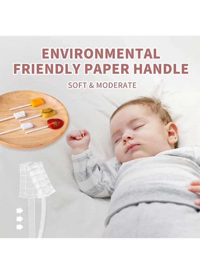 10/20/30/50/100PCS Baby Oral Tongue Cleaning Toothbrush, Disposable Baby Oral Cleaner, Newborn Oral Cleaning Stick, Soft Gauze Toothbrush, Suitable for babies and children 0-3 years old - Image 4