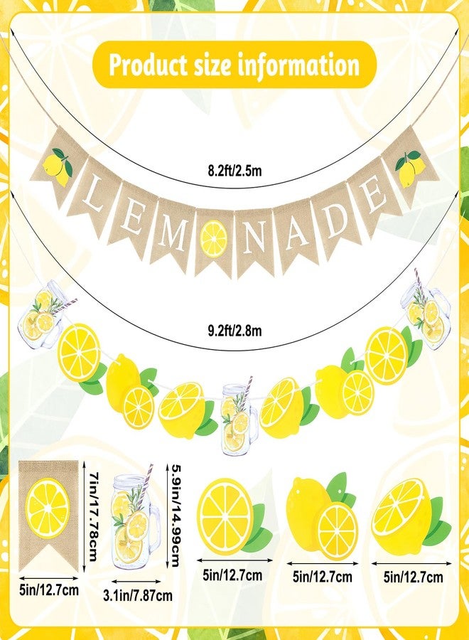 Newtay 104 Pcs Lemonade Stand Party Supplies 100 Lemon Party 9oz Paper Cups 2 Burlap Paper Lemonade Banner 2 Kids Apron with Pockets Adjustable Strap for Summer Lemon Stand Birthday Baby Shower Decor - Image 2