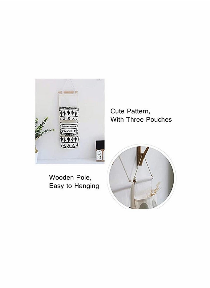 Excefore Wall Closet Hanging Storage Bag, Premium Linen Fabric Over The Door Organizer  - Image 3