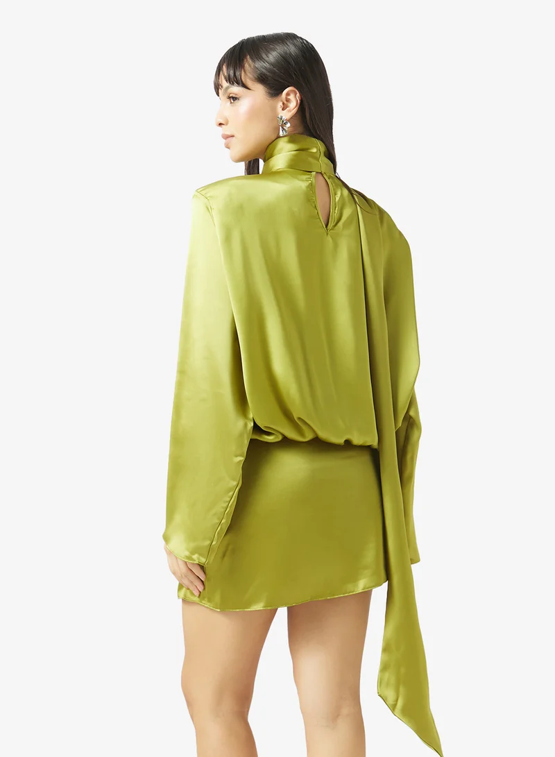 Topshop Satin Scarf Tie Mini Dress