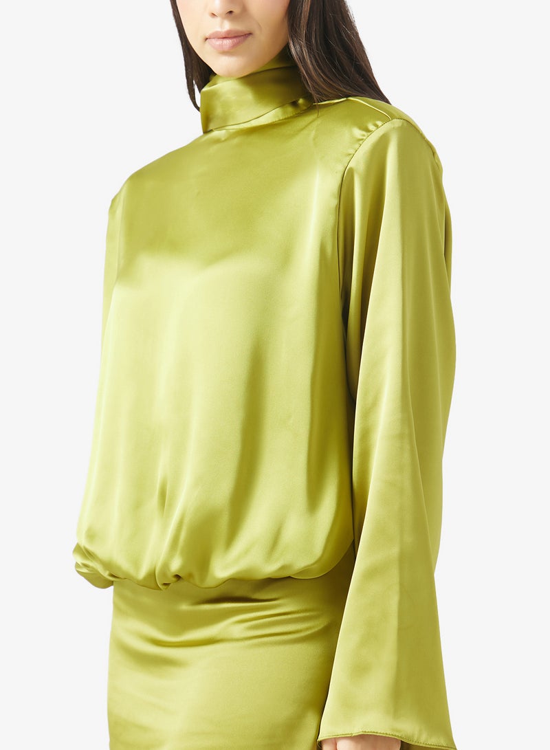 TOPSHOP Satin Scarf Tie Mini Dress - Image 3