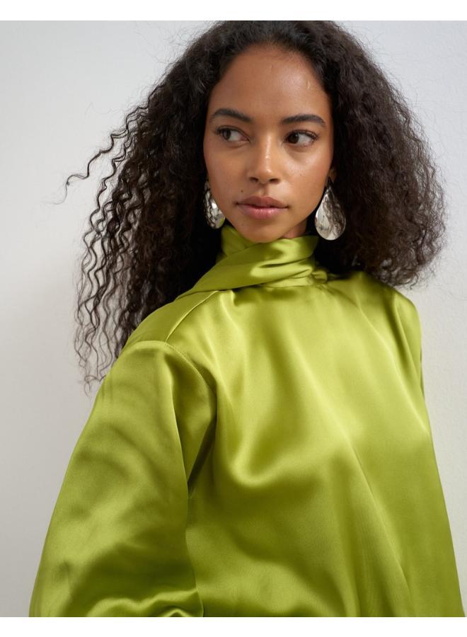 TOPSHOP Satin Scarf Tie Mini Dress - Image 3
