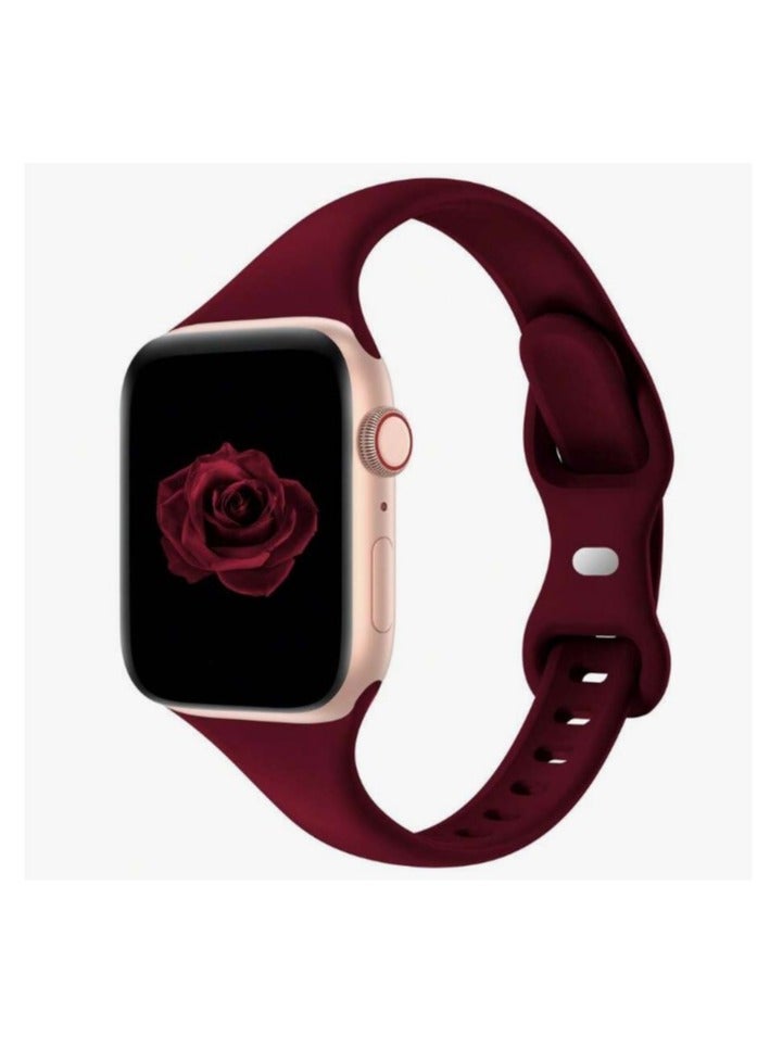 Bands Compatible with Apple Watch Ultra 49mm 45mm 44mm 42mm 41mm 40mm, Replacement Soft Silicone Strap for iWatch Ultra/Ultra 2 Series SE SE2 9 8 7 6 5 4 3 2 1 – Red - Image 1