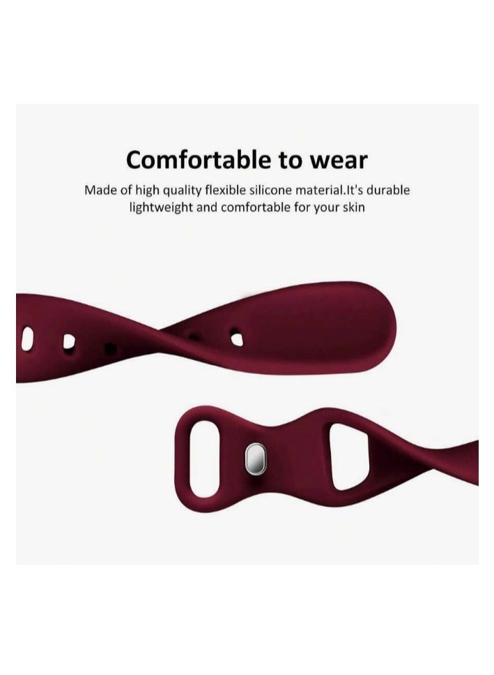 Bands Compatible with Apple Watch Ultra 49mm 45mm 44mm 42mm 41mm 40mm, Replacement Soft Silicone Strap for iWatch Ultra/Ultra 2 Series SE SE2 9 8 7 6 5 4 3 2 1 – Red - Image 4