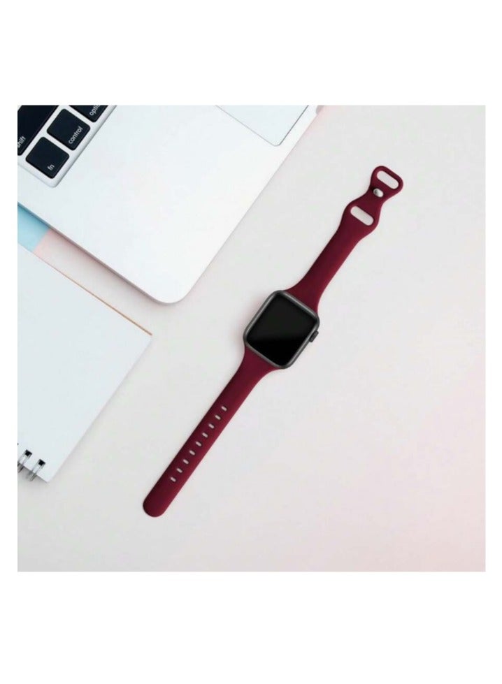 Bands Compatible with Apple Watch Ultra 49mm 45mm 44mm 42mm 41mm 40mm, Replacement Soft Silicone Strap for iWatch Ultra/Ultra 2 Series SE SE2 9 8 7 6 5 4 3 2 1 – Red - Image 2