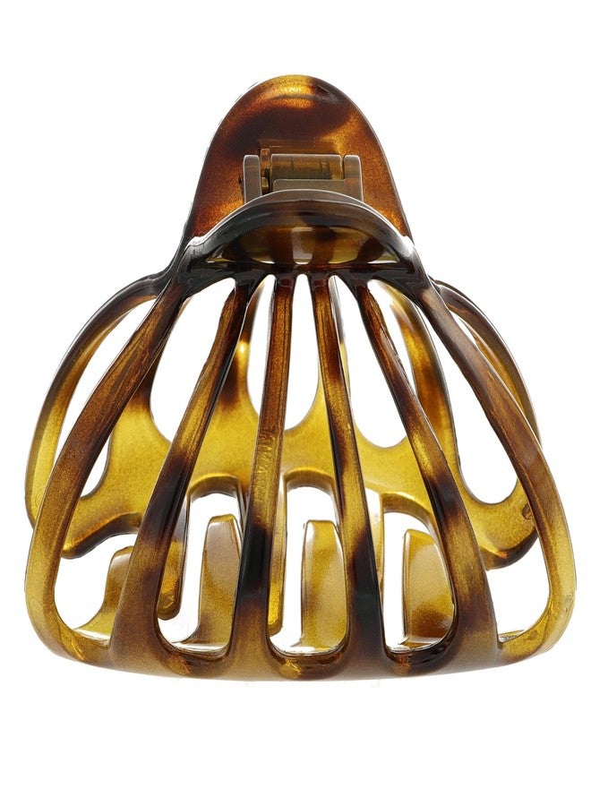 France Luxe Large Cutout Nest Claw Clip, Tokyo Amber - Image 2