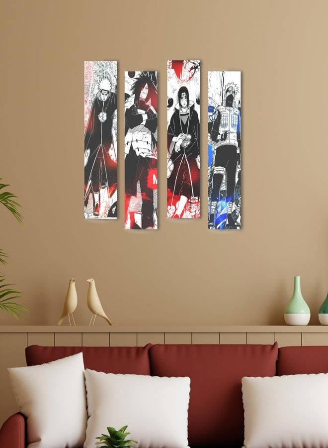 Replix Set of 4 Anime Wall Decor for Living Room Bedroom Anime Aesthethic Wall Panels For Decorative wall (Desgin 4) - Image 4