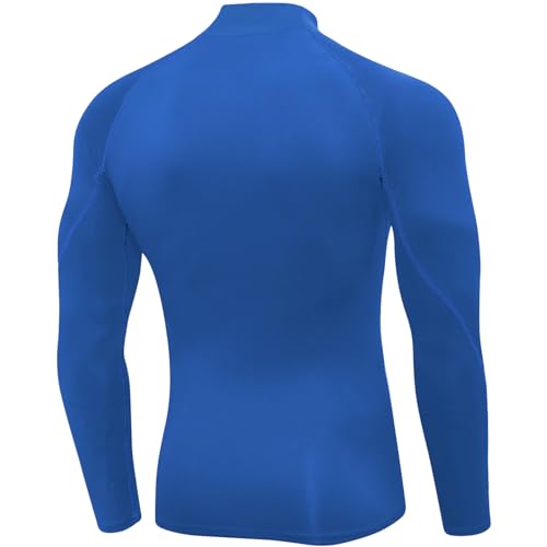 SPVISE Blue Compression Shirts Men Spandex Athletic Workout Running T-Shirts Performance Baselayer Undershirt Long Sleeve - Image 2