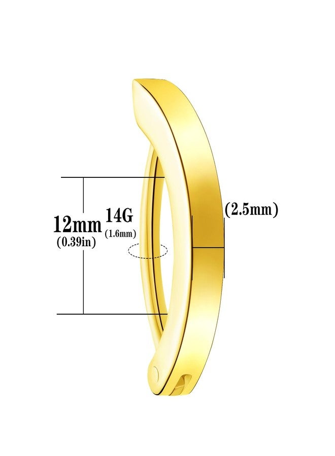 فوجو حلقة سرة من التيتانيوم VOJO 14G G23، مقاس 10/12 مم، بتصميم حلقي منحني عكسي، مصنوعة من التيتانيوم والزركونيا المكعبة. - Image 5