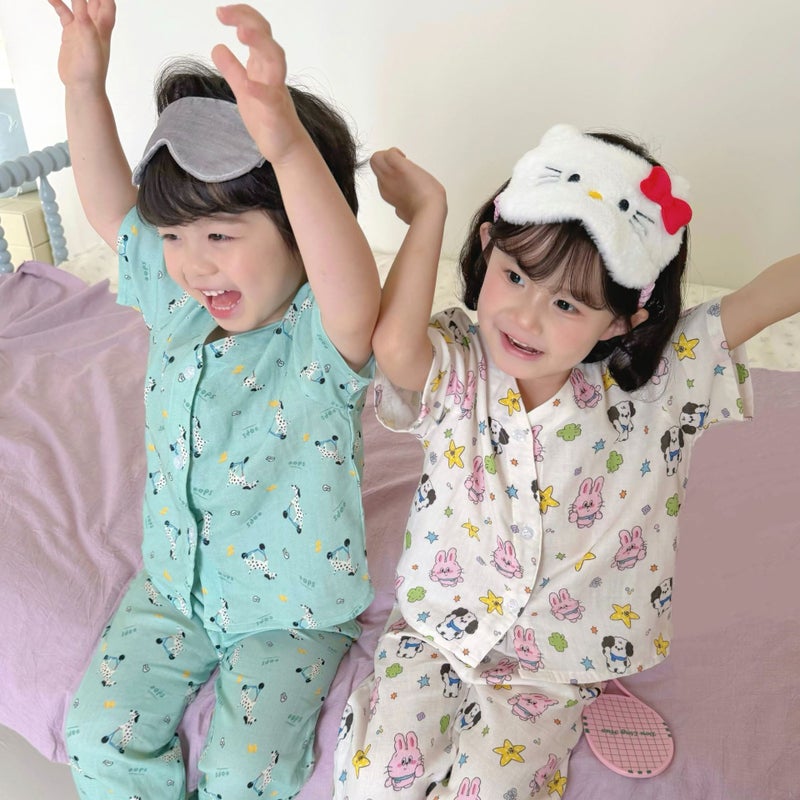 Kids Cotton Pajama Bottoms with Cute Cartoon Prints - Image 4