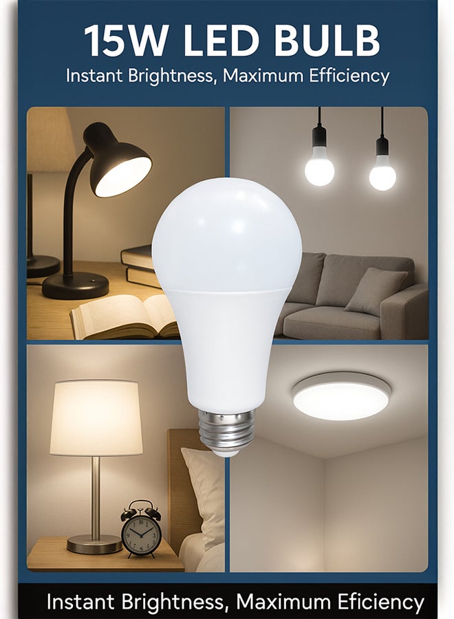 Max مصباح LED D106 M-B1116 15W E27 أبيض عبوة من 6 - Image 5