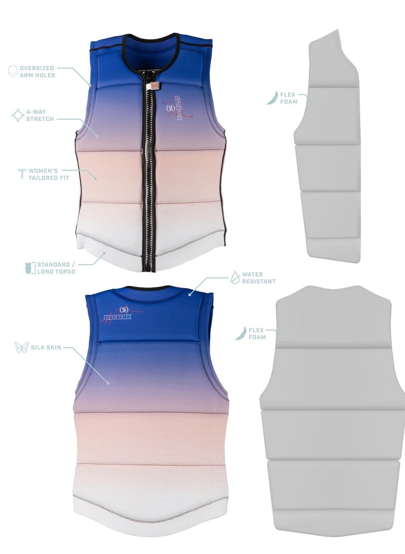 Ronix Coral - Women's CE Approved Impact Vest - White / Blue Fade - Image 5