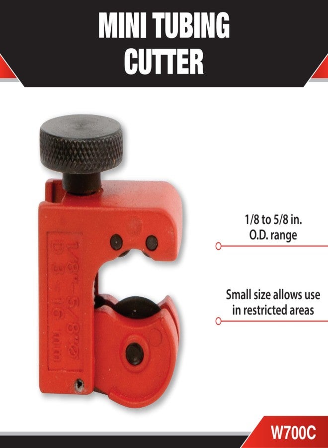 بيرفورمانس تول أداة قطع الأنابيب الصغيرة W700C من Performance Tool - نطاق القطر الخارجي من 1/8 إلى 5/8 بوصة، صغيرة الحجم ومدمجة للاستخدام في المناطق المحظورة - Image 2