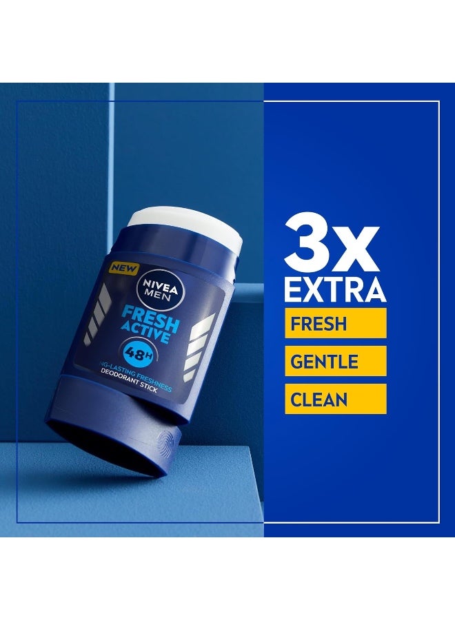 نيفيا مزيل عرق ومضاد تعرق فريش اكتيف ببكرة دوارة للرجال من نيفيا، حماية 48 ساعة، رائحة منعشة، 50 مل pack of 2 - Image 4