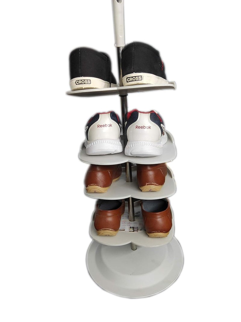 Whitecloud TRANSFORMING HOMES Whitecloud TRANSFORMING HOMES® Open Type Shoe Rack Foldable Storage Organizer for Home and Office(S 129) (White)  - Image 2