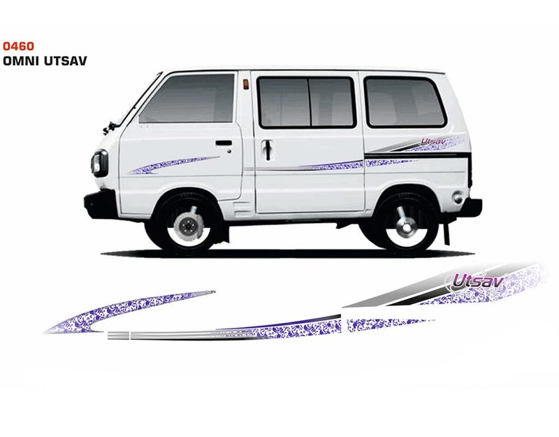 Automaze Car Side Decal Full Body Sticker Graphics for Maruti Suzuki Omni All Models (Utsav Sticker Purple Color, Both Sides, 0460) - Image 2