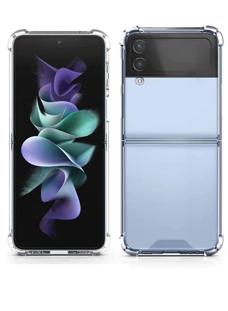 إلترازون Samsung Galaxy Z Flip 4 Clear Case, Z Flip 4 Crystal Clear Slim Fit Phone Cover Soft TPU Bumper + Hard PC Back 4 Corners Rubber Shockproof Anti-Scratch Heavy Duty Protection - Image 1