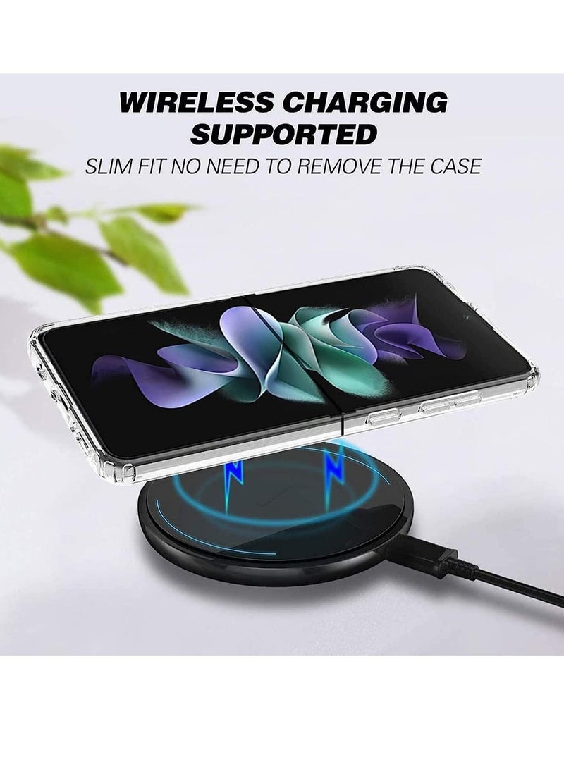 إلترازون Samsung Galaxy Z Flip 4 Clear Case, Z Flip 4 Crystal Clear Slim Fit Phone Cover Soft TPU Bumper + Hard PC Back 4 Corners Rubber Shockproof Anti-Scratch Heavy Duty Protection - Image 2
