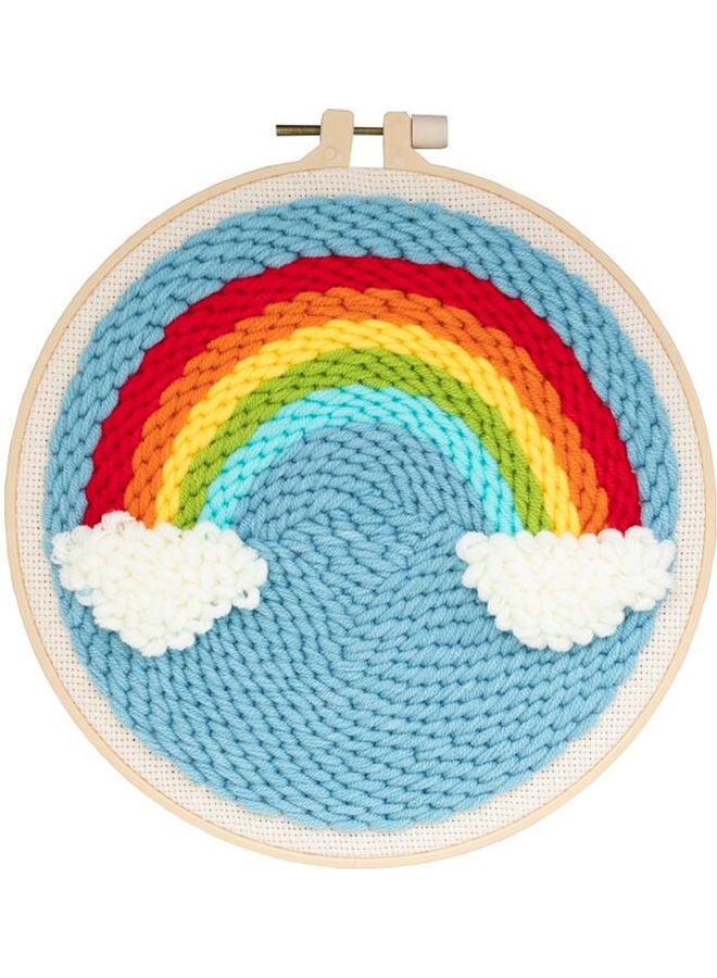 NIBEMINENT Punch Needle Starter Kit Blue/Yellow/White 25.00x3.00x25.00cm - Image 1