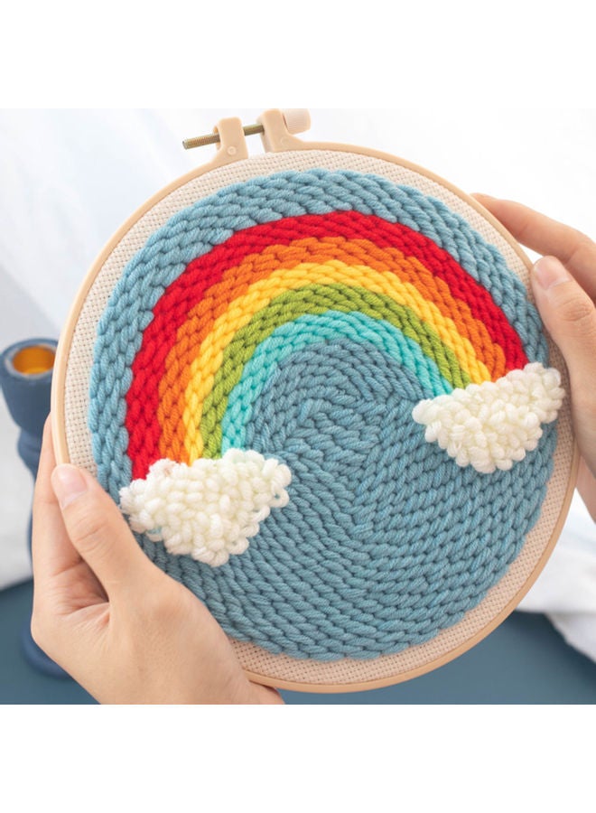 NIBEMINENT Punch Needle Starter Kit Blue/Yellow/White 25.00x3.00x25.00cm - Image 2