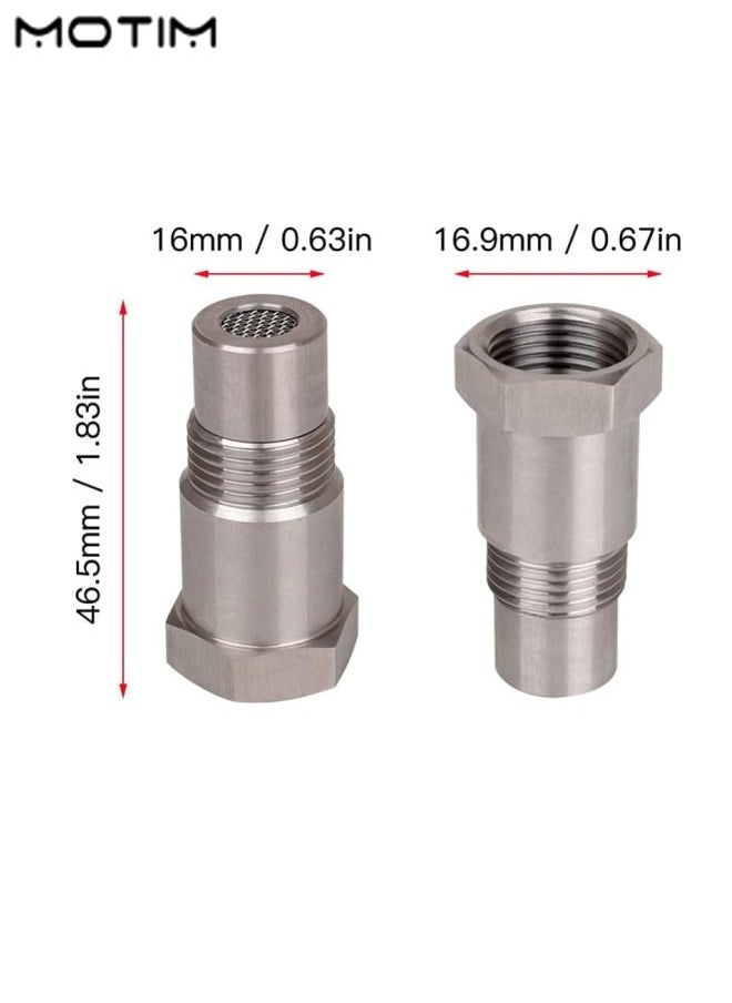 Motim - 3 PCS M18*1.5 Car O2 Oxygen Sensors Protective Plug Adapter, Stainless Steel Engine Light Eliminator, Extension Joint with Filter - Image 1