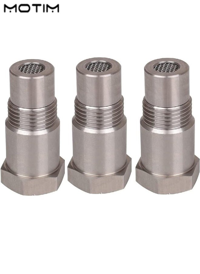 Motim - 3 PCS M18*1.5 Car O2 Oxygen Sensors Protective Plug Adapter, Stainless Steel Engine Light Eliminator, Extension Joint with Filter - Image 1
