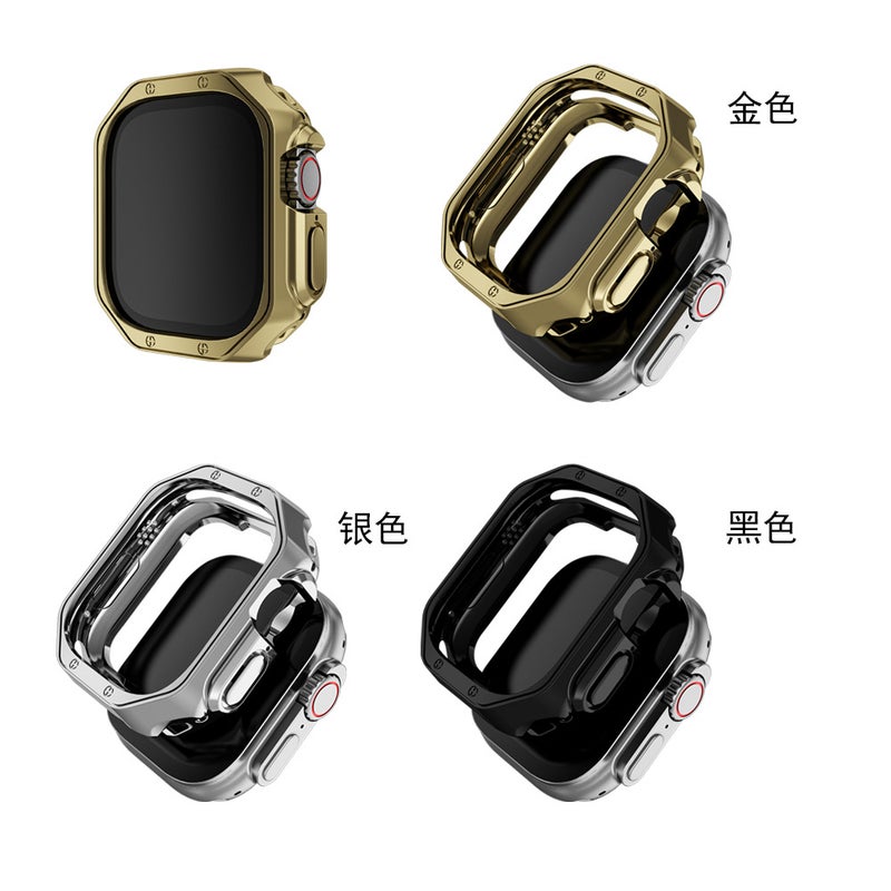 The New Model Is Suitable For Apple Watch7/8 Strap Tpu Case Mechanical Electroplating Case Protective Cover Ultra Case - Image 2