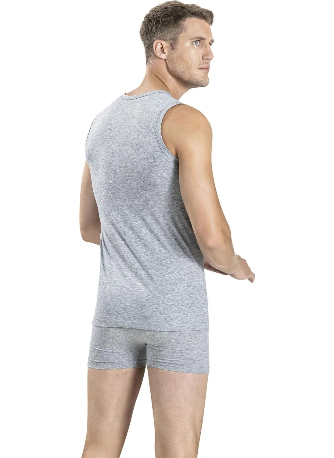 Jiber Men's Zero Collar Zero Sleeve Cotton Undershirt 114 - 3 Pieces