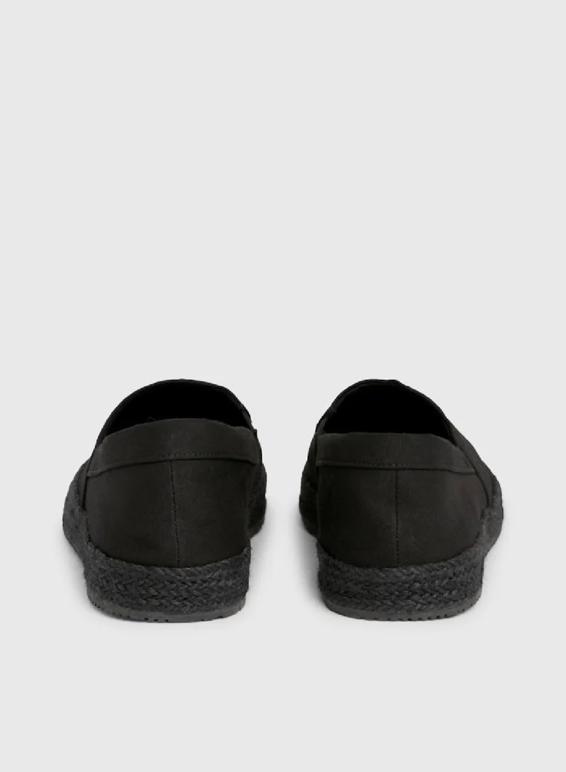 Calvin Klein Jeans Men's Canvas Espadrilles -  recycled blend cotton canvas upper , Black