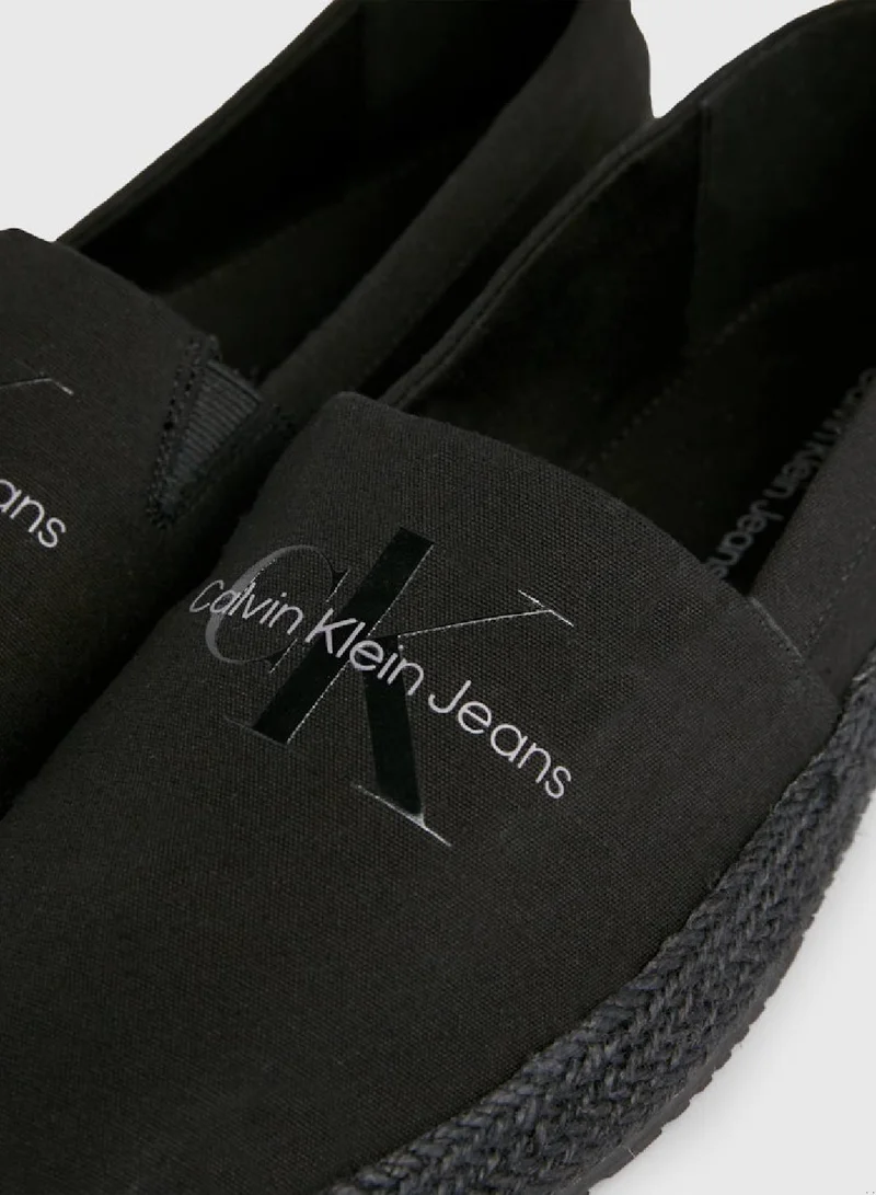 Calvin Klein Jeans Men's Canvas Espadrilles -  recycled blend cotton canvas upper , Black