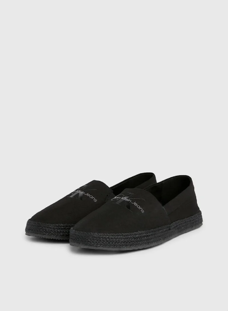 Calvin Klein Jeans Men's Canvas Espadrilles -  recycled blend cotton canvas upper , Black