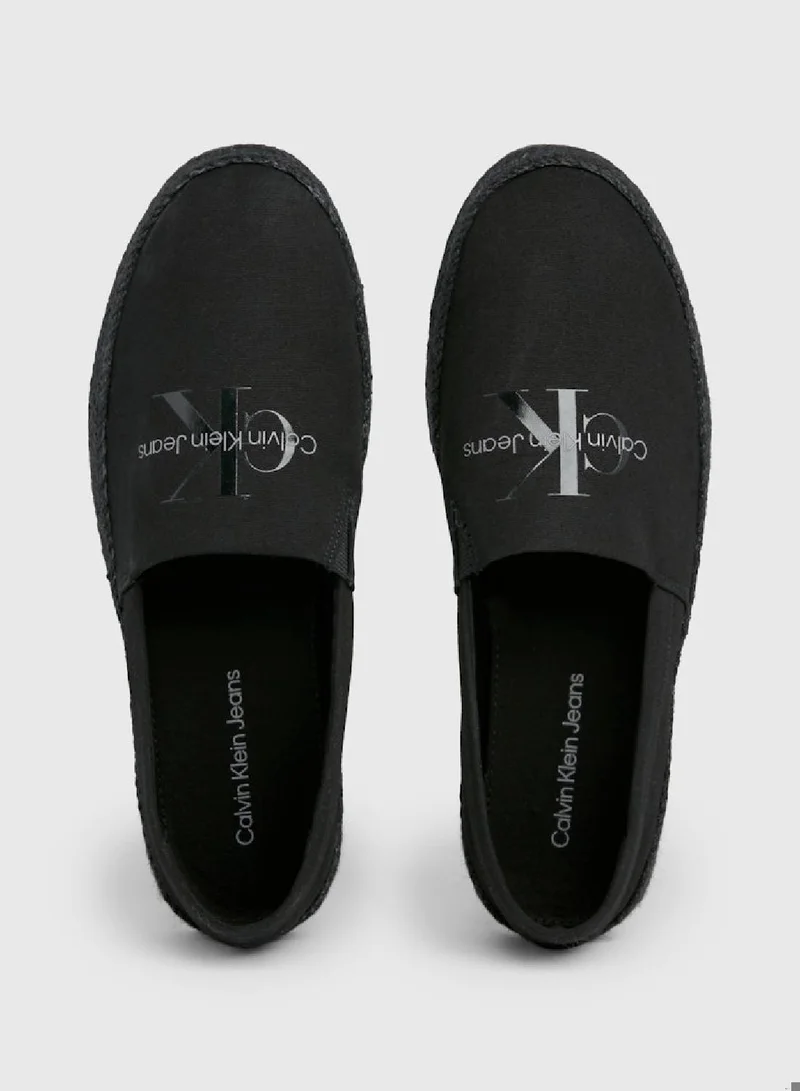 Calvin Klein Jeans Men's Canvas Espadrilles -  recycled blend cotton canvas upper , Black