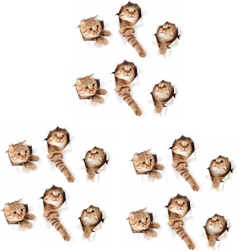 klarako 6 pcs Decorative Reaching Kitten Craft Living Paper Window Sticker Wall Clings Stickers Wallpaper Cat Toilet DIY Animal Decals Chidren for Bathroom D Room Cartoon Nursery Art Cats - Image 1