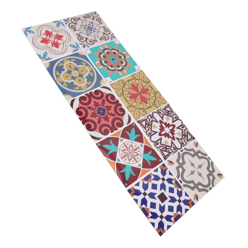 10Pcs Tile Sticker 5.9x5.9in Waterproof Anti Oil Moroccan Style Thick PVC Peel and Stick Tile for Wall Stairs Kitchen - Image 5