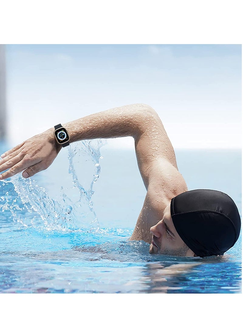 متوافق مع سوار Apple Watch مقاس 46 مم و 45 مم و 42 مم و 44 مم و 49 مم للرجال والنساء، حزام معصم رياضي من السيليكون على شكل موجة متوافق مع iWatch Ultra 3/2/1 Series 11/10/9/8/7/6/5/4/3/2/1 SE أسود - Image 5