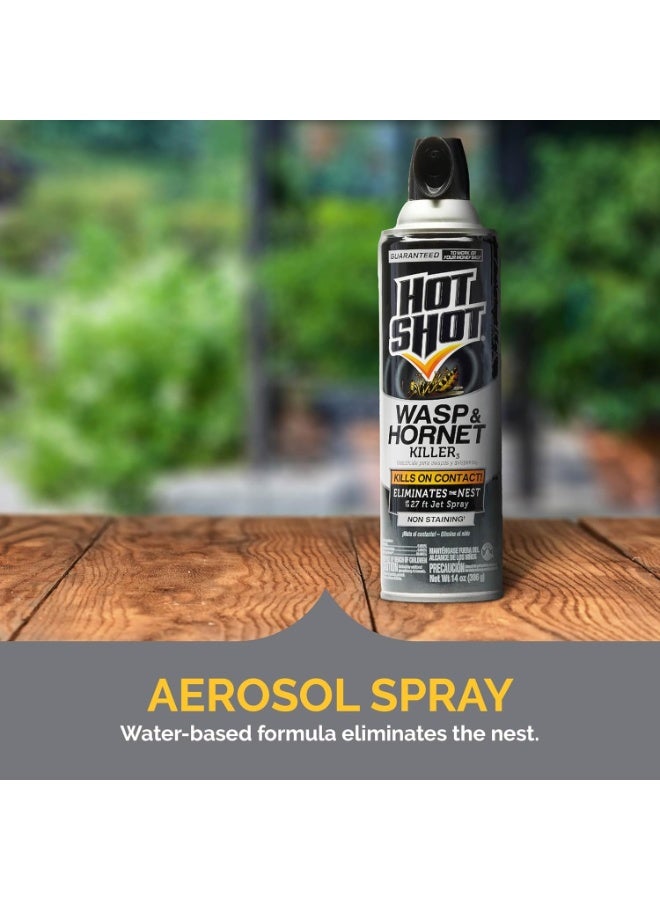 Hot Shot Wasp & Hornet Killer Spray, For Insects Eliminates the Nest, Sprays Up To 27 Feet, 14 fl Ounce, 2 Pack - Image 3