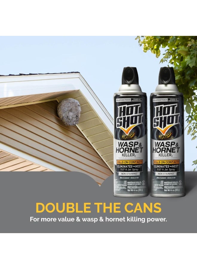 Hot Shot Wasp & Hornet Killer Spray, For Insects Eliminates the Nest, Sprays Up To 27 Feet, 14 fl Ounce, 2 Pack - Image 4