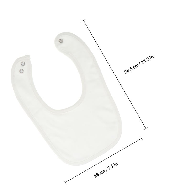 8Pcs Double-Layer Cotton Baby Bibs with Snaps for Drooling Teething Eating - Image 2