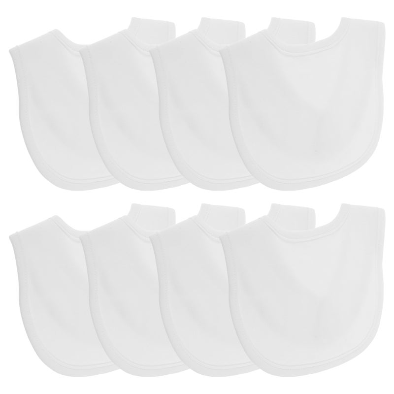 8Pcs Double-Layer Cotton Baby Bibs with Snaps for Drooling Teething Eating - Image 1