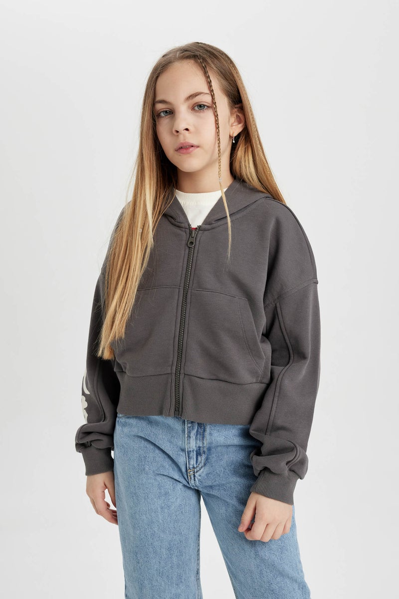 DeFacto Girl Hooded Zippered Sweatshirt  - Image 1