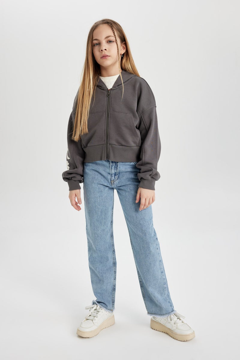 DeFacto Girl Hooded Zippered Sweatshirt  - Image 3
