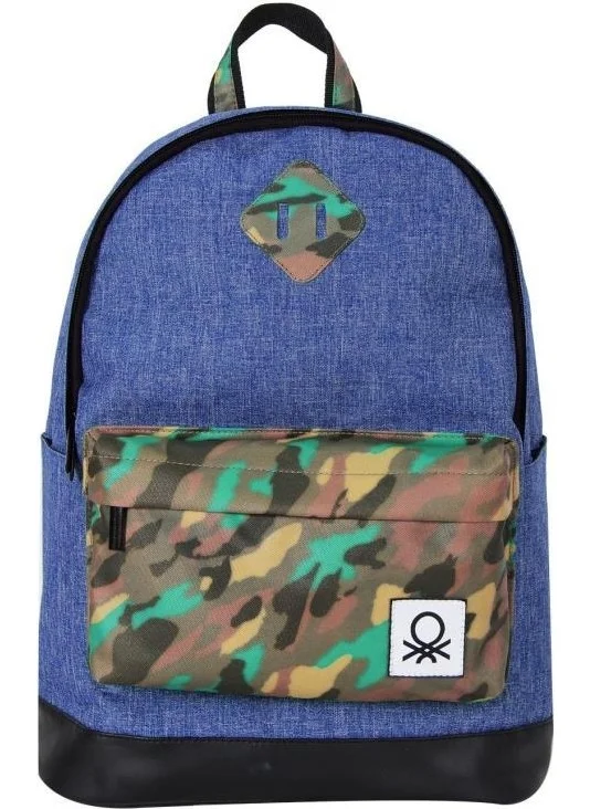 Benetton School Backpack Navy Camouflage