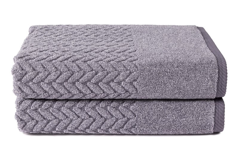 تيكسيري سيلك Texere 100 ٪ Cotton Cotton Jacquard 650 GSM Premium Bath Sets - Extrabent Extorbent Equipent Dry and Soft (Cable Granite 2 Bath Pows) - Image 1