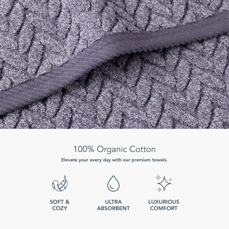 تيكسيري سيلك Texere 100 ٪ Cotton Cotton Jacquard 650 GSM Premium Bath Sets - Extrabent Extorbent Equipent Dry and Soft (Cable Granite 2 Bath Pows) - Image 2