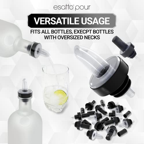 Esatto Bar Products Condiment Holder for Serving Container Chilled Garnish Tray with Lid for Bar Caddy, 4-1 Pint Inserts, With Added 12 Liquor Bottle Pourers, and 12 Pourer Covers - Black - Image 3
