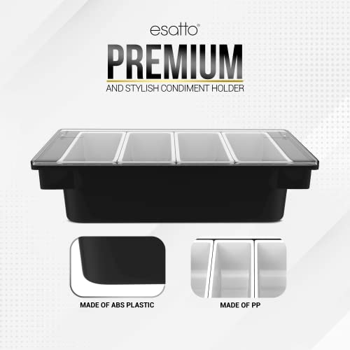 Esatto Bar Products Condiment Holder for Serving Container Chilled Garnish Tray with Lid for Bar Caddy, 4-1 Pint Inserts, With Added 12 Liquor Bottle Pourers, and 12 Pourer Covers - Black - Image 5